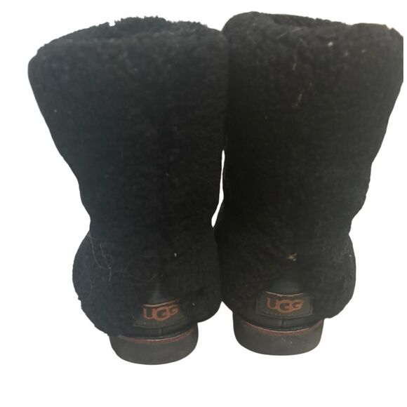 Ugg Australia Uggs Maylin Foldover Shearling Suede Boot Sz 6 Black - Picture 5 of 8